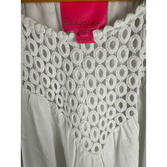 Lilly Pulitzer‎ Charlet Short Sleeve Linen Dress Resort White Pockets Size 6 - Picture 8 of 12